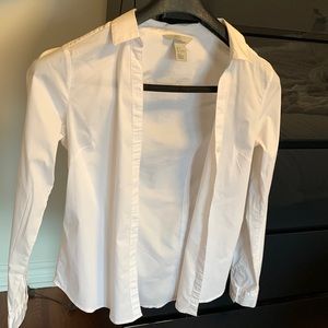 White form fitting dress shirt